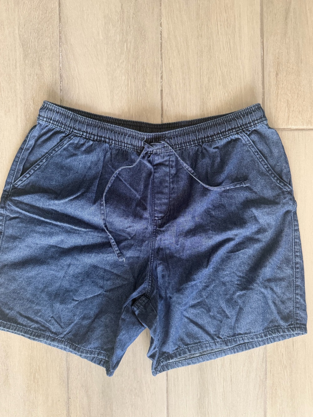 Karen Scott Navy Drawstring Denim-Style Women’s Shorts
